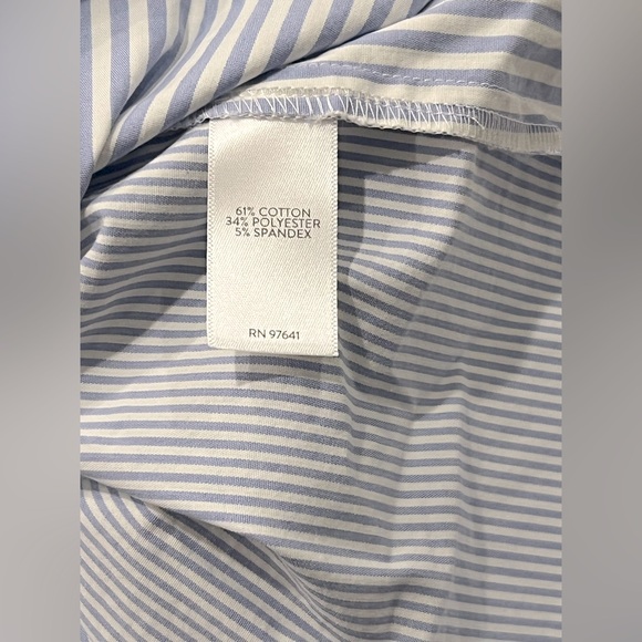 J. Jill Womens Light Blue and white, Multi directional, Stripe Button Down Shirt - Picture 5 of 6